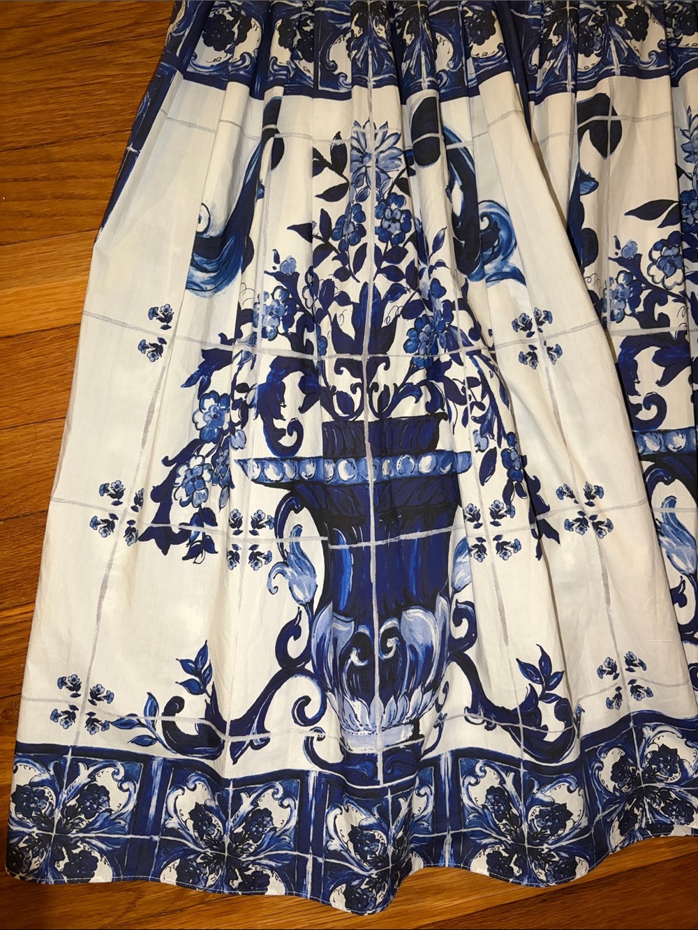 Dolce & Gabbana Bustier Midi Dress in Majolica-Print Poplin - IT 44 - US 8 - Picture 4 of 13